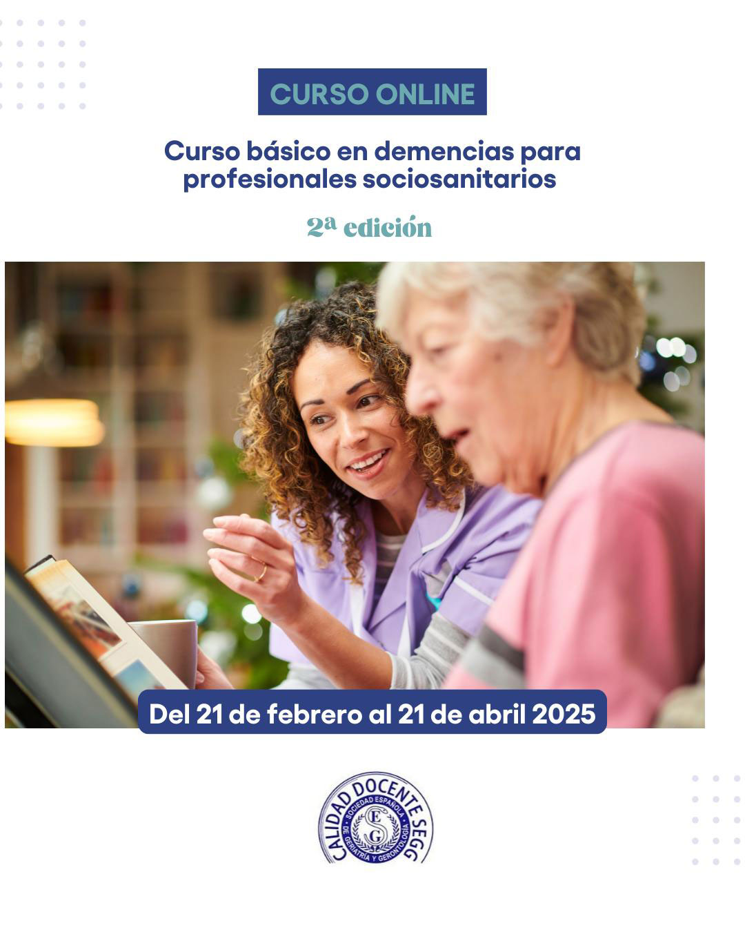 <p>Curso Básico en Demencias 2025: formación gratuita para profesionales sociosanitari